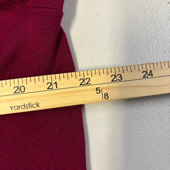 Talbots Cardigan Womens Size XL Burgundy Knitted Button Sleeve Open Front Comfy - Picture 6 of 10